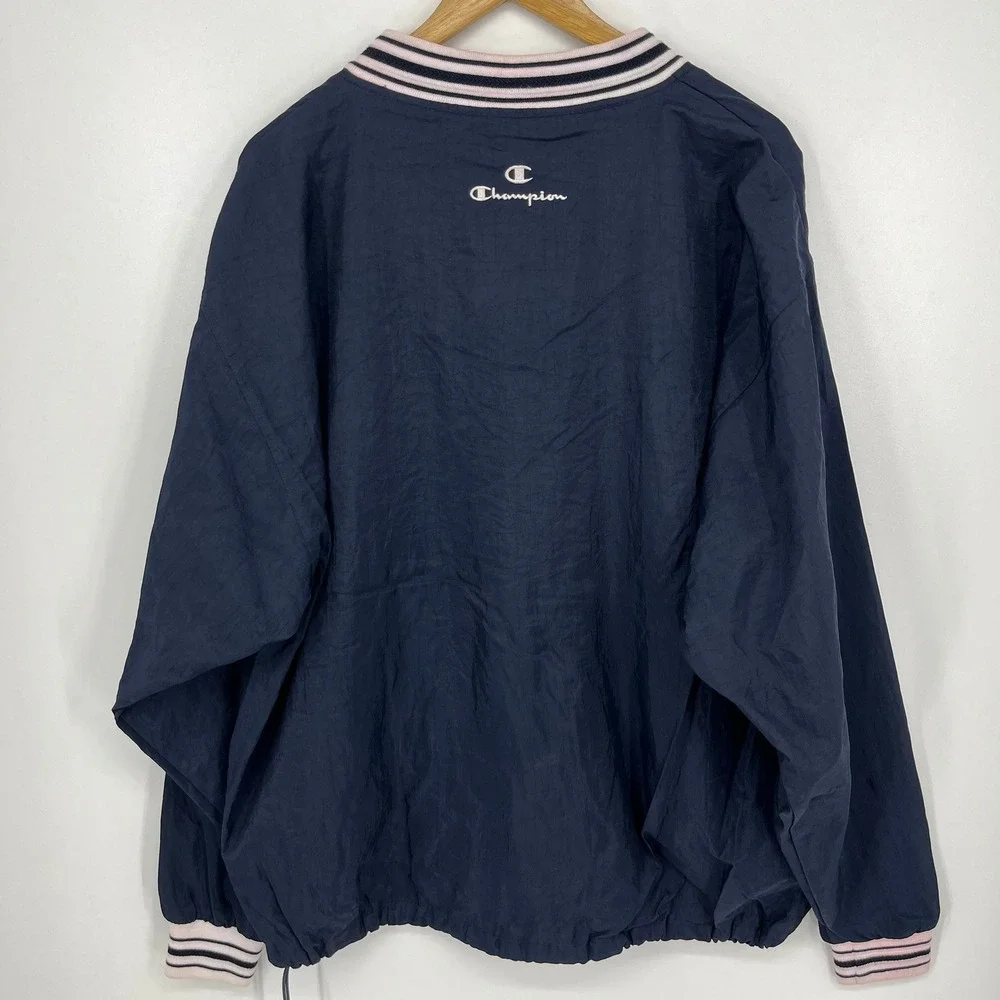 Champion Oregon State Beavers V-Neck Windbreaker Navy Blue Mens Large Vtg 90s